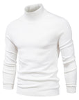 Men's Solid Color Slim Pullover Turtleneck Sweater Winter Casual Tops Clothing Meifu Market