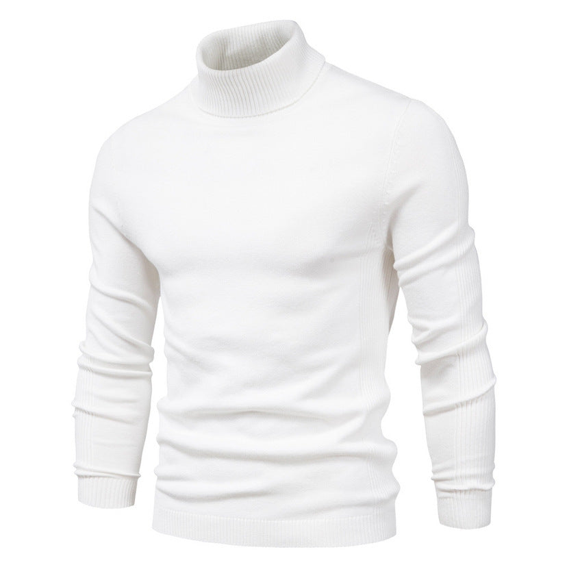 Men's Solid Color Slim Pullover Turtleneck Sweater Winter Casual Tops Clothing Meifu Market