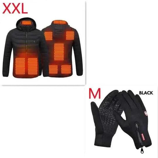 usb heated jacket | electric heating coat for men | rechargeable thermal clothing | ultrasonic cleaning