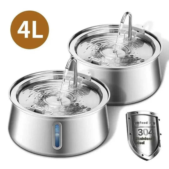 Pet Water Dispenser - 4L Stainless Steel Gravity Feeder for Dogs & Cats Meifu Market