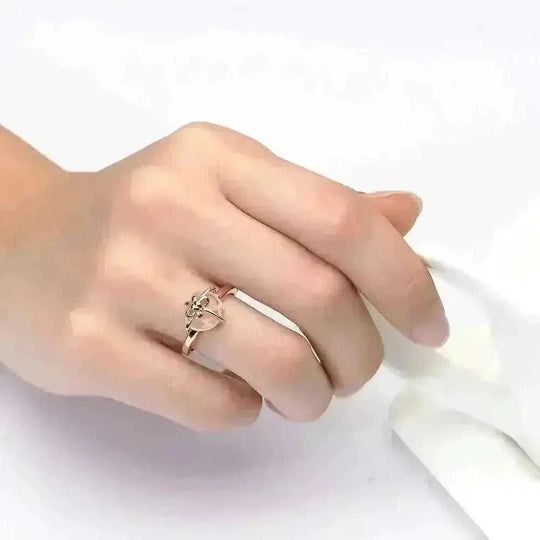 925 Sterling Silver Citrine Ring - Natural Lemon Crystal Love Bow with 14K Gold Plating - lifestyle (color: gold, silver...