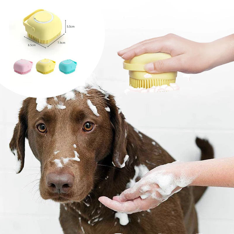 Silicone Dog Bath Massage Gloves Brush Pet Cat Bathroom Cleaning Tool Comb Brush For Dog Can Pour Shampoo Dog Grooming Supplies Meifu Market