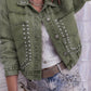 Women's Decorative Rivets Denim Jacket Meifu Market
