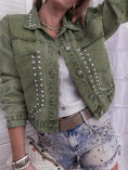 Women's Decorative Rivets Denim Jacket Meifu Market