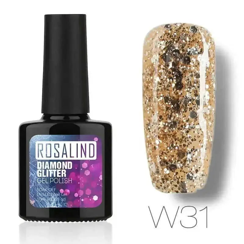 Diamond Nail Gel Polish - Reflective Glitter Gel for Nail Art | 10ml UV/LED RBW48 - available style options