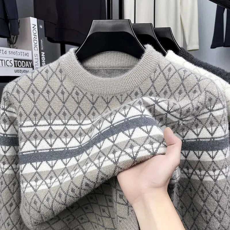 mink knit fabric | soft wool blend sweater | long sleeve pullover | energy saving