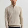 American Old Money Style Stand Collar Twisted Men's Casual Zipper Sweater - main view (material: wool, fleece | pattern:...
