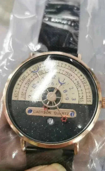Men's 24-Hour Dial Quartz Watch – Stainless Steel Wristwatch, Gold & Silver