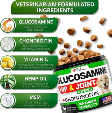 Glucosamine For Dogs 2 Pack Hip And Joint Supplement With Chondroitin 240 Chews Meifu Market