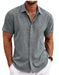 Men's Linen Short Sleeved T-shirt Loose Fitting 3XL - texture and material detail