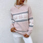 Half Turtleneck Snowflake Sweater Women Meifu Market