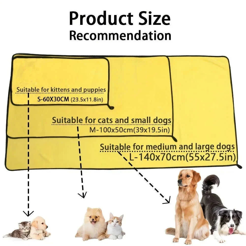 microfiber pet drying towel | quick-dry dog bath towel | large absorbent pet towel | energy saving