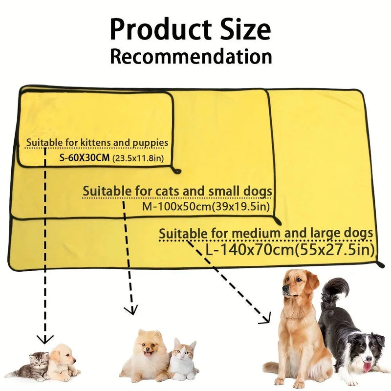 microfiber pet drying towel | quick-dry dog bath towel | large absorbent pet towel | energy saving
