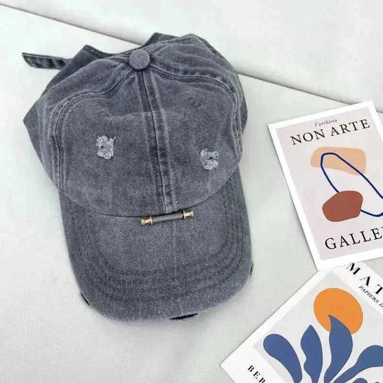 Men And Women Summer Ins Wild Trend Soft Top Cap Black - in use demonstration