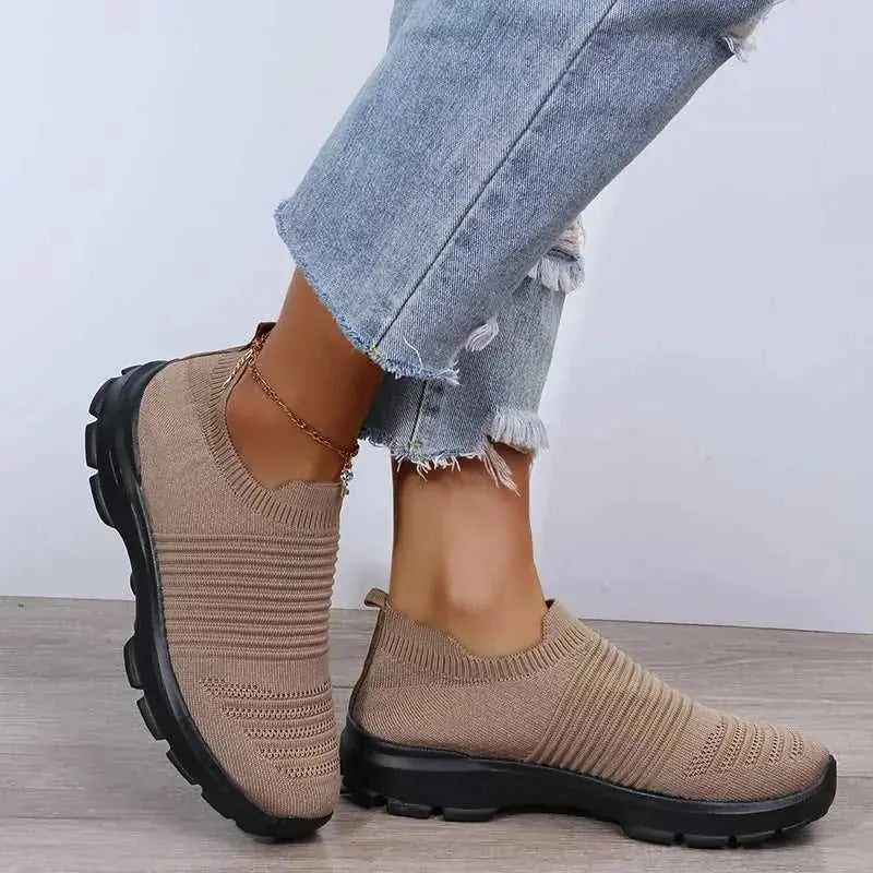 breathable knit fabric | lightweight walking shoes | slip-on sneakers women | energy saving