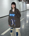 Women's Hooded Cardigan Printed Sweater 