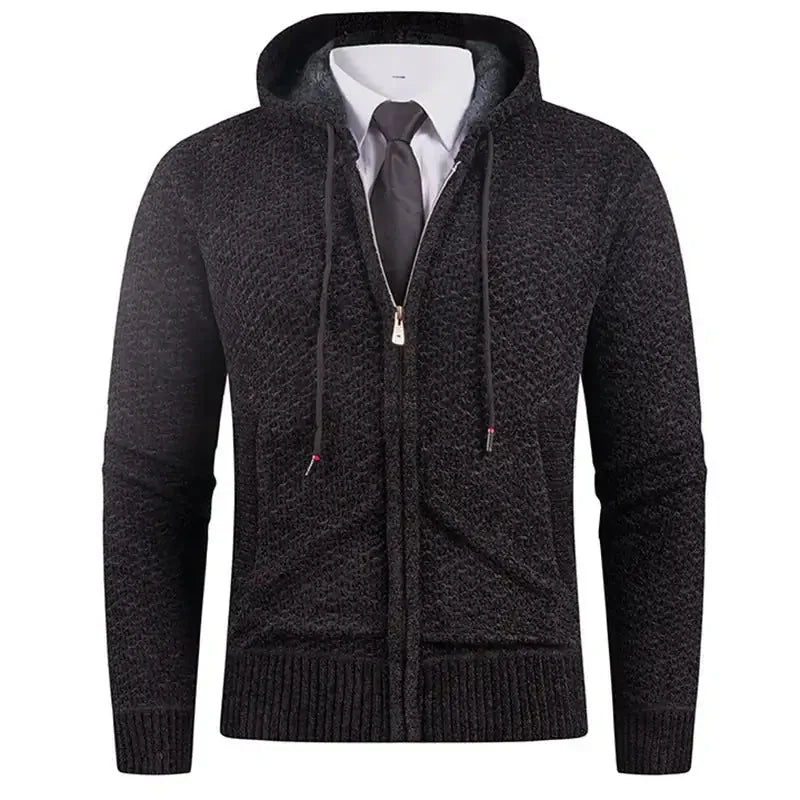 fleece-lined knitwear | lightweight mens sweater | cold weather hoodie | ultrasonic cleaning