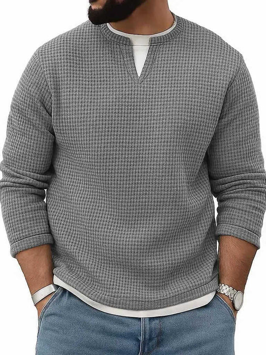Mens FallWinter Two-Piece Crew-Neck Long-Sleeve Top M - color variant display