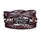 braided leather bracelet for men | vintage charm wood beads | adjustable wrap wristband | energy saving