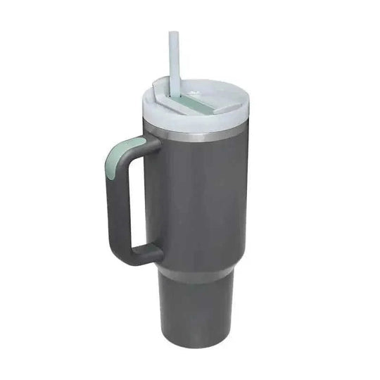 oz insulated tumbler with straw | stainless steel vacuum insulation | large capacity coffee mug | energy saving