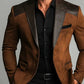 brown suede blazer | textured leather accents | premium suede jacket | ultrasonic cleaning