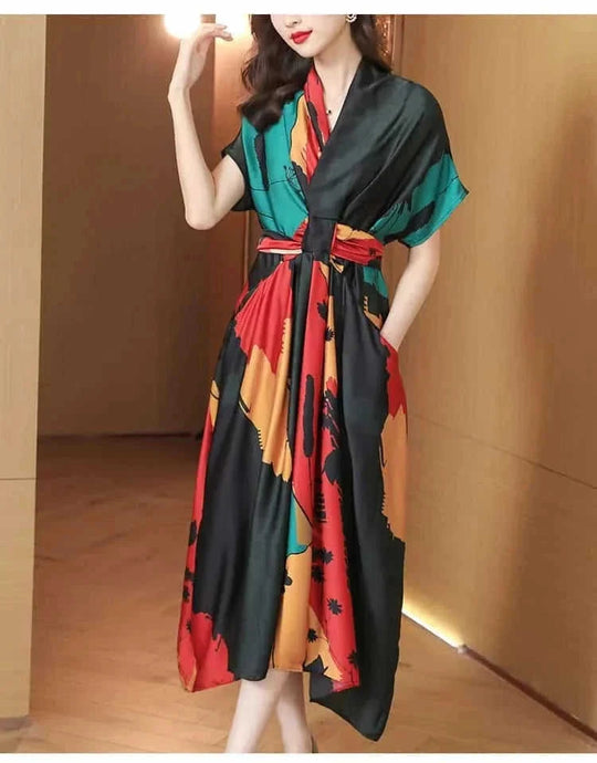 polyester chiffon fabric | a-line silhouette dress | plus size swing dress | ultrasonic cleaning