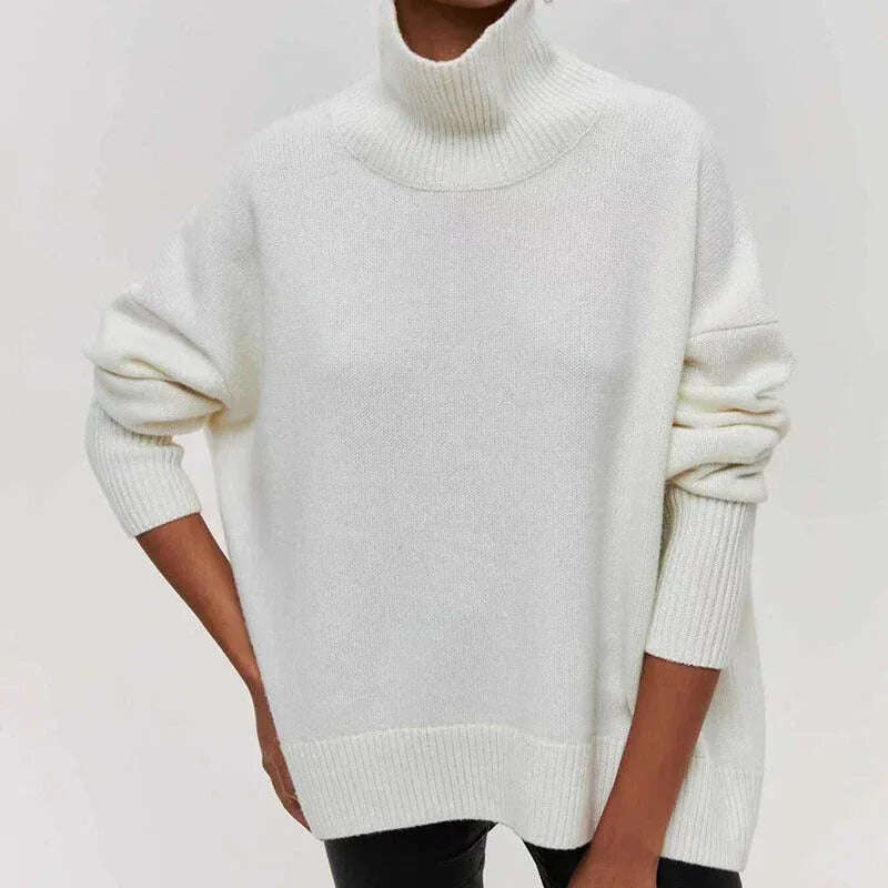 Women's Long-sleeved Pullover Solid Color Sweater Meifu Market