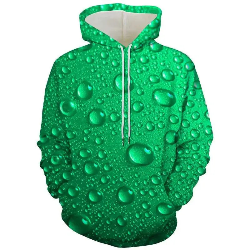 liquid bead print sweatshirt | trendy pullover sweatshirt | euro-american style hoodie | ultrasonic cleaning