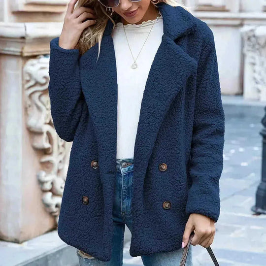 heavyweight wool blend coat | oversized fluffy cardigan | long sleeve winter jacket | ultrasonic cleaning