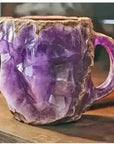 400ml Resin Crystal Coffee Mug - Elegant Mineral Design with Handle - view 40 (pattern: check)