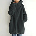 Oversized S-5XL Women Loose Hooded Coats Autumn Female Tie Collar Long Sleeve Zipper Up Add Velvet Long Sweatshirt Meifu Market