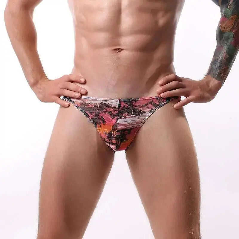 Men's Printed Briefs Breathable Mesh Meifu Market
