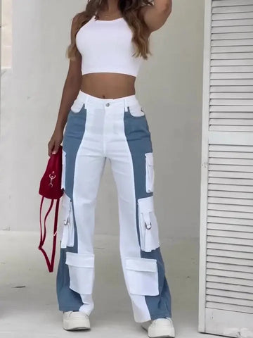 heavyweight denim jeans | 12-pocket cargo pants | reinforced knee construction | energy saving