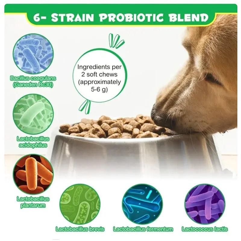 OEM Hot Sales Probiotics Chews For Pets Customized Shape For Digestive Health Pets Supplement Healthy Gut For Dogs Meifu Market