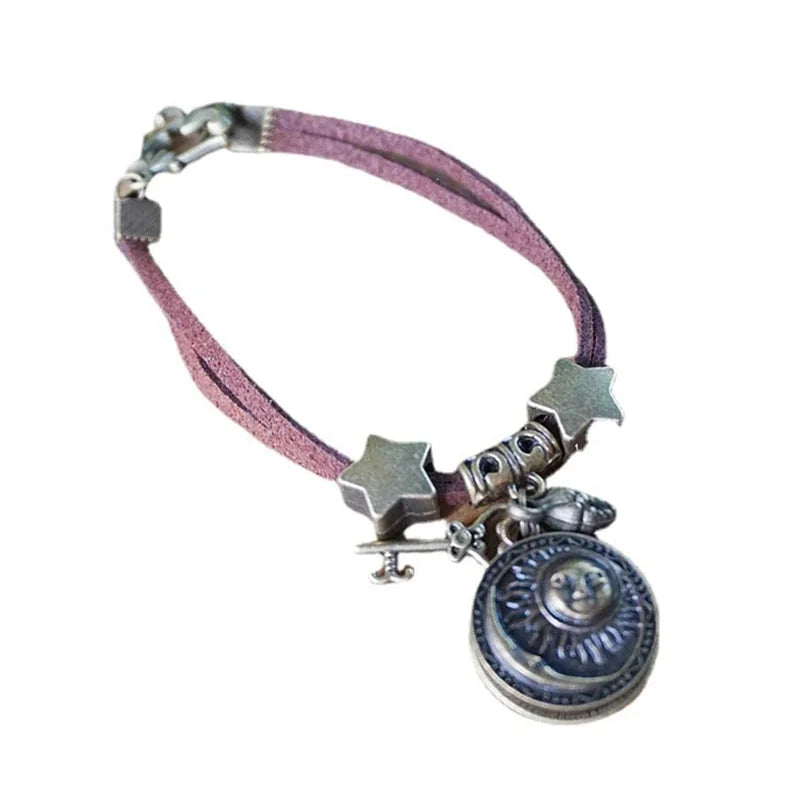 vintage tribal necklace | boho leather jewelry | double layered braided necklace | energy saving