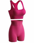 Women's Wireless Sports Yoga Bra And Shorts Suit 