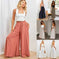 high-waisted wide leg pants | soft cotton blend fabric | elastic waistband sweatpants | ultrasonic cleaning