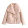 plush sherpa coat for women | long winter coat with lapel | thickened warm jacket | energy saving