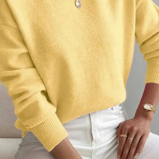 Autumn And Winter Half-high Collar Pullover Women's Fashion Solid Color Loose Knitted Top Meifu Market
