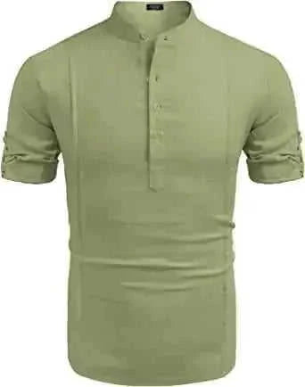 linen blend fabric | relaxed fit shirt | beach vacation wear | ultrasonic cleaning