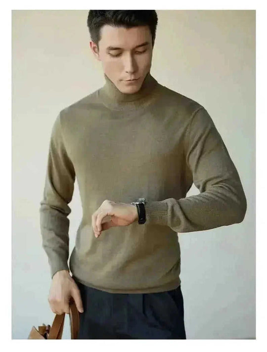 merino wool blend turtleneck | thermal knit pullover men | winter sweater for men | ultrasonic cleaning