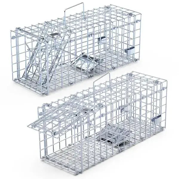 2Pcs Foldable Rat Trap Cage Humane Live Rodent Trap Cage Galvanized Meifu Market