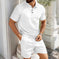 Matching Polo Set — Men's Jacquard Two-Piece Summer Outfit