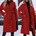 double-breasted trench coat women | long wool blend coat | belted winter jacket | ultrasonic cleaning