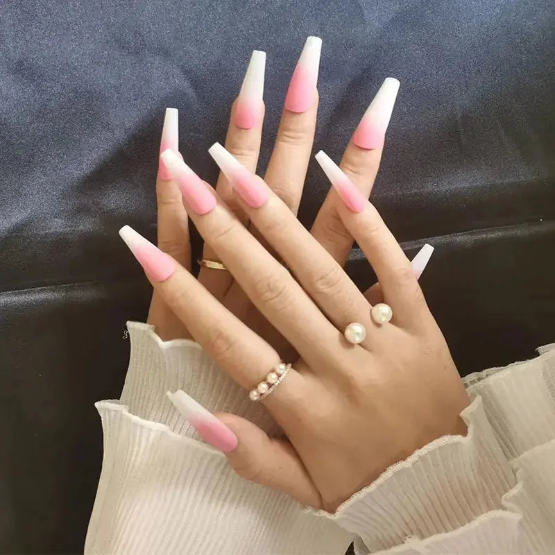 long ballet nails | acrylic nail tips | salon quality nail extensions | energy saving