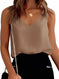stretchable fabric tank top | breathable summer camisole | loose fit v neck blouse | energy saving