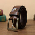 Retro Handmade Pure Copper Pin Buckle Cowhide Men's Belt meifu market