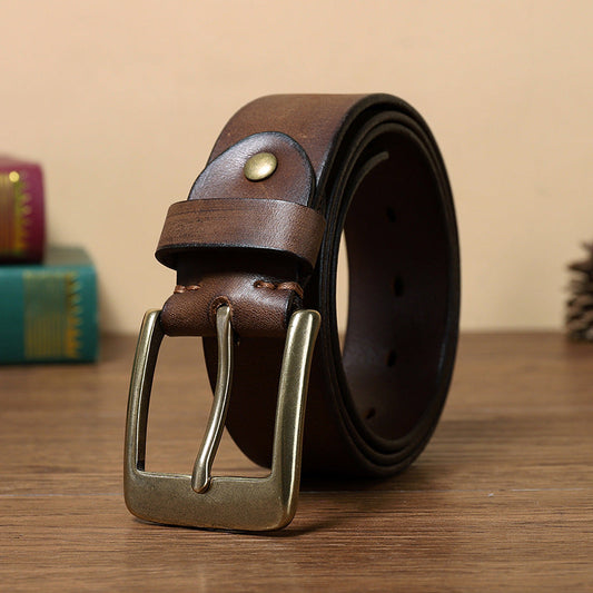 Handmade First Layer Pure Cattlehide Belt For Men