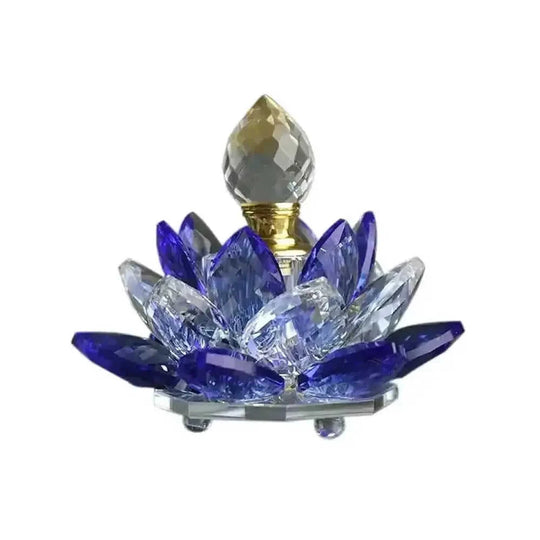 rainbow crystal perfume bottle | colorful lotus oil diffuser | handcrafted glass perfume bottle | ultrasonic cleaning