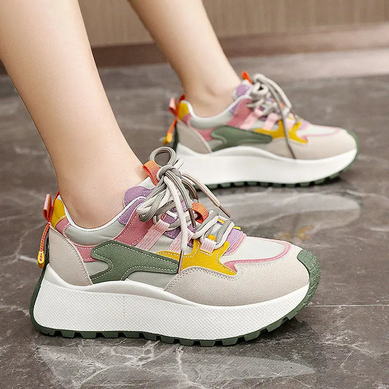 Dad Shoes Women's Summer And Autumn Raise The Bottom Color Matching Meifu Market